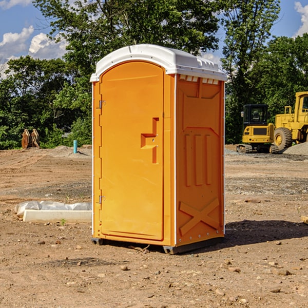 how often are the portable restrooms cleaned and serviced during a rental period in Sprague River OR